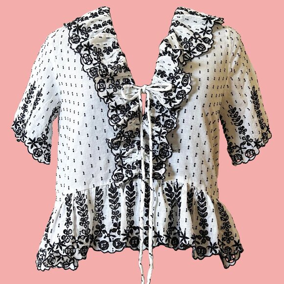 Zara TFT Embroidered Blouse - Picture 1 of 3
